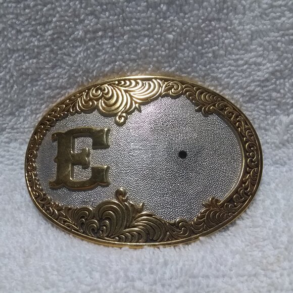 AMD Accessories - AMD 24k Gold Plated Buckle Letter E Ready For Your Insert Great Vintage Shape